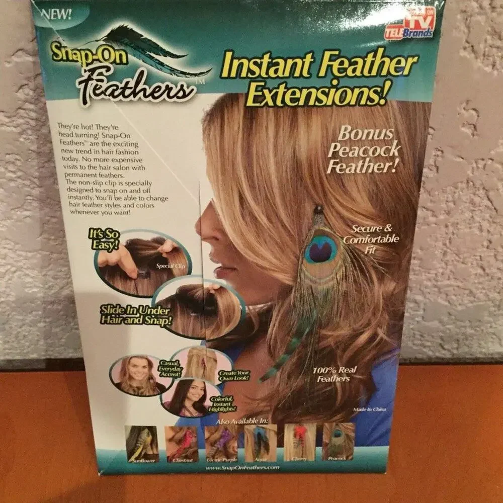 As Seen On TV Instant Peacock Feather Extensions Snap On